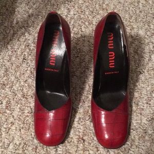 Red Miu Miu pumps
